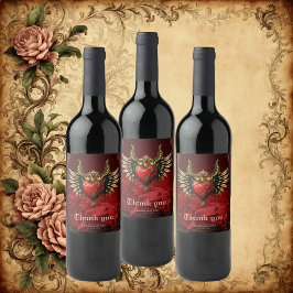Gotische Romantik, das Herz der Leidenschaft. Weinetikett