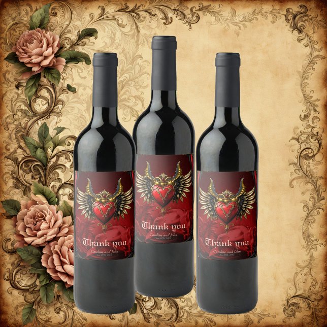 Gotische Romantik, das Herz der Leidenschaft. Weinetikett (Von Creator hochgeladen)