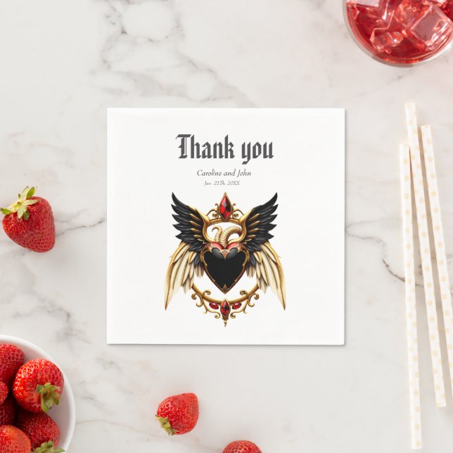 Gotische Romantik, im Schatten der Liebe Serviette (Beispiel)