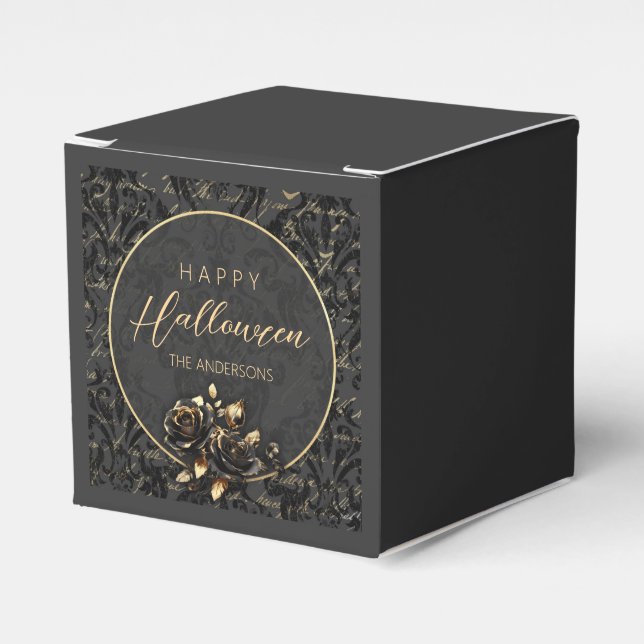 Gotische Rose aus schwarzem Gold Geschenkschachtel (Vorderseite)