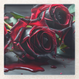 Gotische Rose Glasuntersetzer