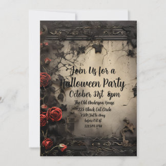 Gotische Rose, Halloween-Party Einladung