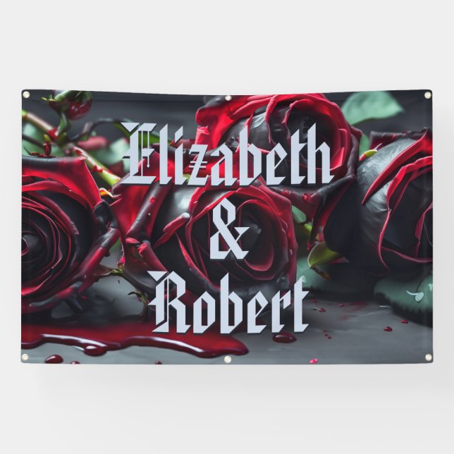 Gotische Rose Hochzeit Banner (Horizontal)