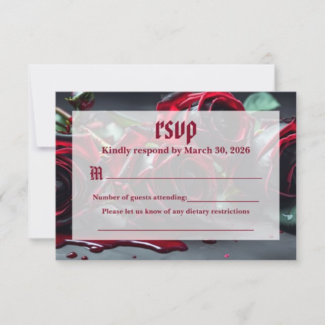 Gotische Rose Hochzeit RSVP Karte (Vorderseite)