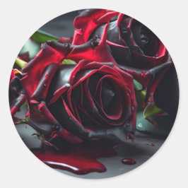 Gotische Rose Hochzeit Runder Aufkleber