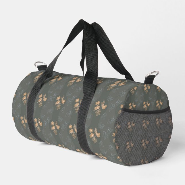 Gotische Rose in gedämpften Farbmustern Duffle Bag (Rechte Ecke)
