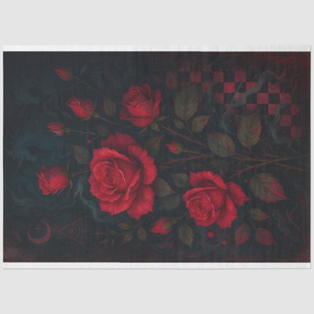 Gotische Rose in Mystic Realm Dekoupage Seidenpapier (Vorderseite)