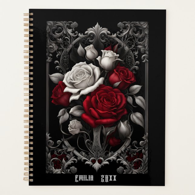 Gotische Rose in Verziertem Rahmen Planer (Vorderseite)