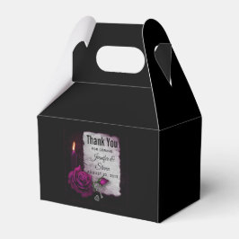 Gotische Rose, Kerze, Pergament und Locket-Hochzei Geschenkschachtel
