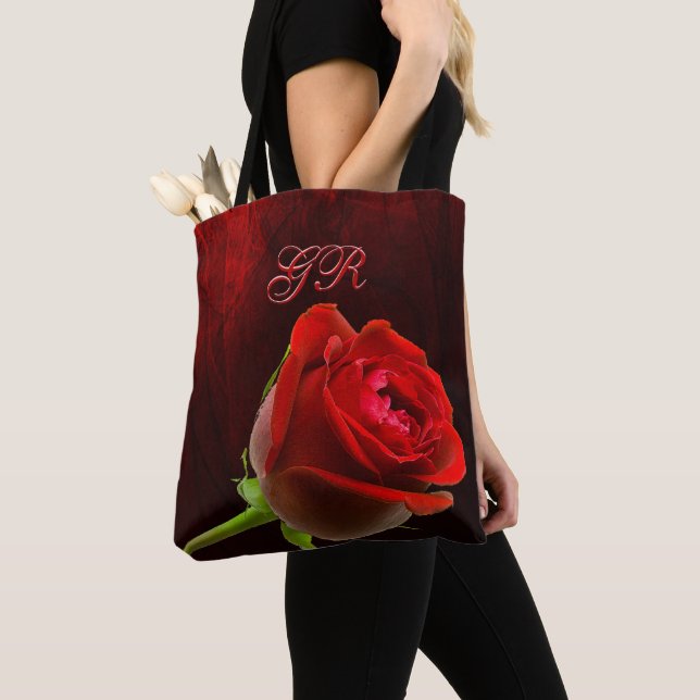Gotische Rose Mit Monogramm Tasche (Von Nahem)