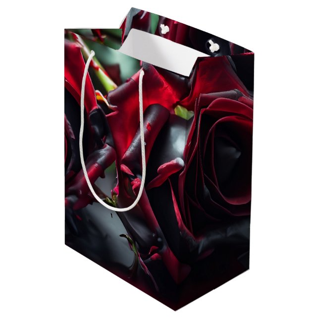 Gotische Rose Mittlere Geschenktüte (Rückseite Schrägansicht)