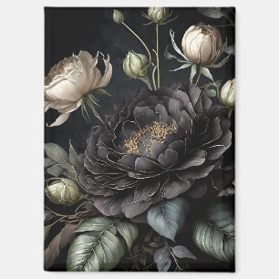 Gotische Rose Schwarze Blume Magnet