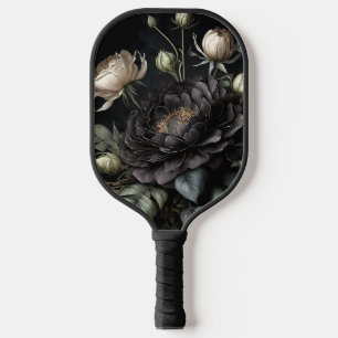 Gotische Rose Schwarze Blume Pickleball Schläger