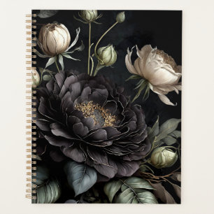 Gotische Rose Schwarze Blume Planer