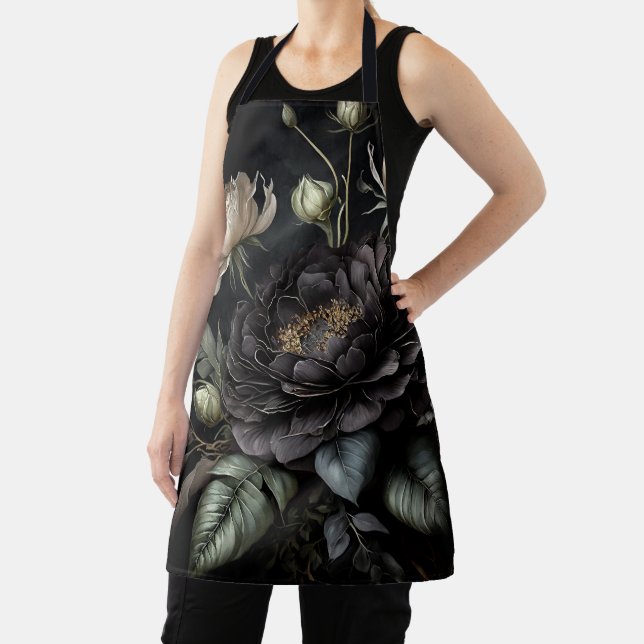 Gotische Rose Schwarze Blume Schürze (InSitu)