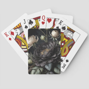 Gotische Rose Schwarze Blume Spielkarten
