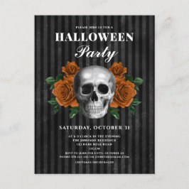 Gotische Rose und Halloween-Party Postkarte
