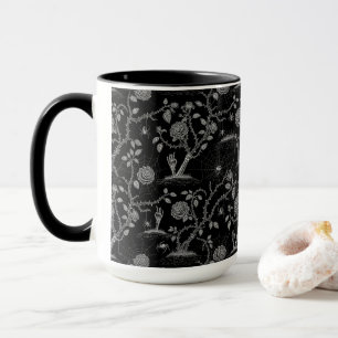 Gotische Rose und Knochenmuster Tasse