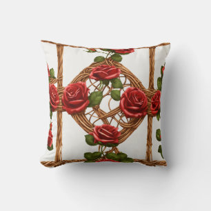 Gotische Rose Weinkissen - Nahtlose Blumenbeauty Kissen