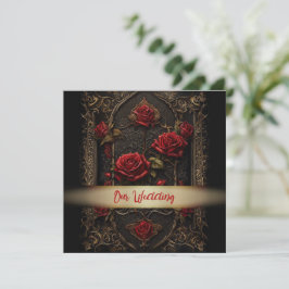 Gotische Rote Rose Hochzeitseinladung Einladung