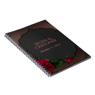 Gotische Rote Rosen Hochzeitsplaner Notizblock