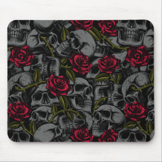 Gotische Rote Rosen & Skulls, Romantischer Horror  Mousepad