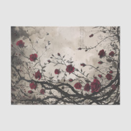 Gotische Rote Rosen & Thorns Seidenpapier