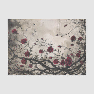 Gotische Rote Rosen & Thorns Seidenpapier