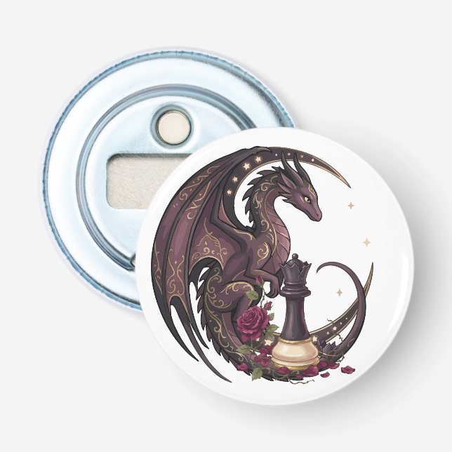 Gotische Schachmattstellung Drache  Flaschenöffner (Vorderseite)