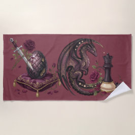 Gotische Schachmattstellung Drache Strandtuch