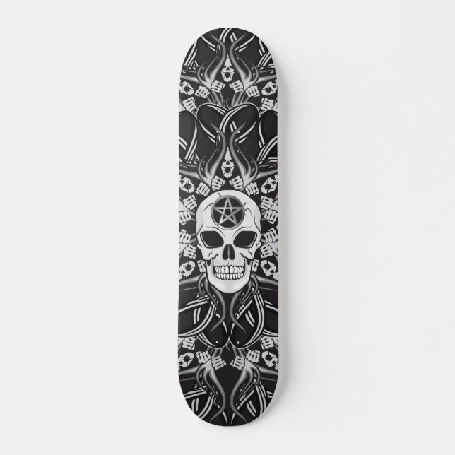 Gotische Schädel Skateboard (Vorne)