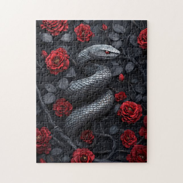 Gotische Schlange und Rose (Vertikal)