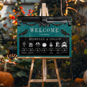 Gotische Schwarze Ravens & Aquamarine Veranstaltun Poster