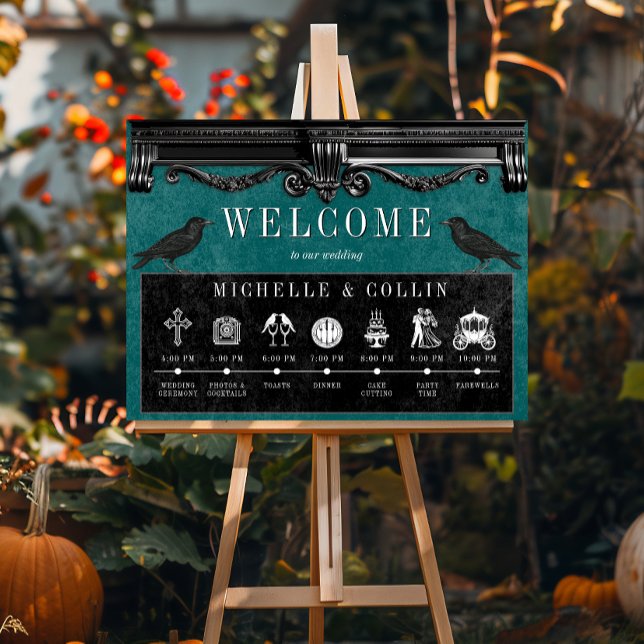 Gotische Schwarze Ravens & Aquamarine Veranstaltun Poster (Von Creator hochgeladen)