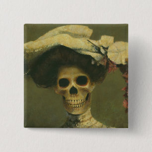 Gotische Skeleton Dame Button