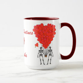 Gotische Skelette und Liebe Herzstück Valentine Tasse