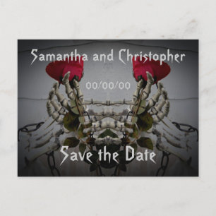 Gotische Skelettillusion Save the Date Ankündigungspostkarte