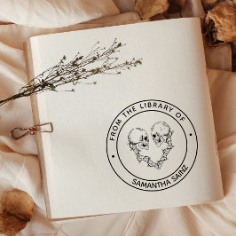 Gotische Skulls dunkel aus der Bibliothek des Buch Gummistempel