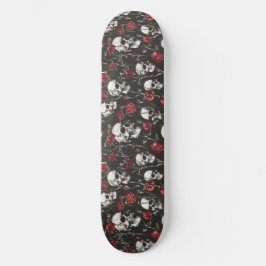 Gotische Skulls und Rose Skateboard