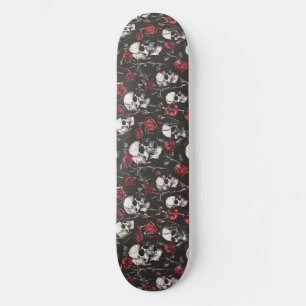 Gotische Skulls und Rose Skateboard