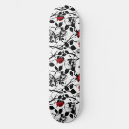 Gotische Skulls und Rose Skateboard