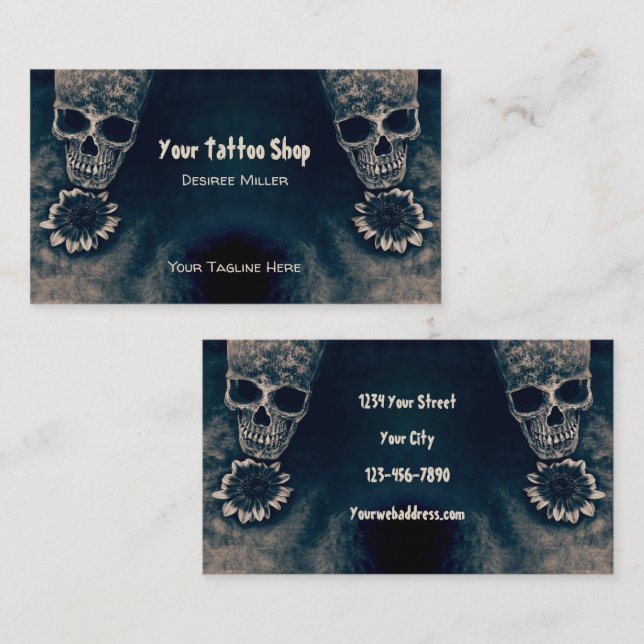 Gotische Sonnenblume Vintag antiken Stil Visitenkarte (Vorne/Hinten)