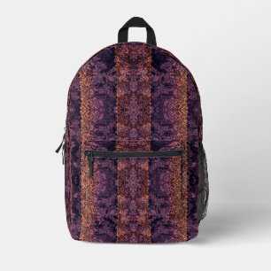 Gotische Spitzen in lila, orange und schwarz Bedruckter Rucksack