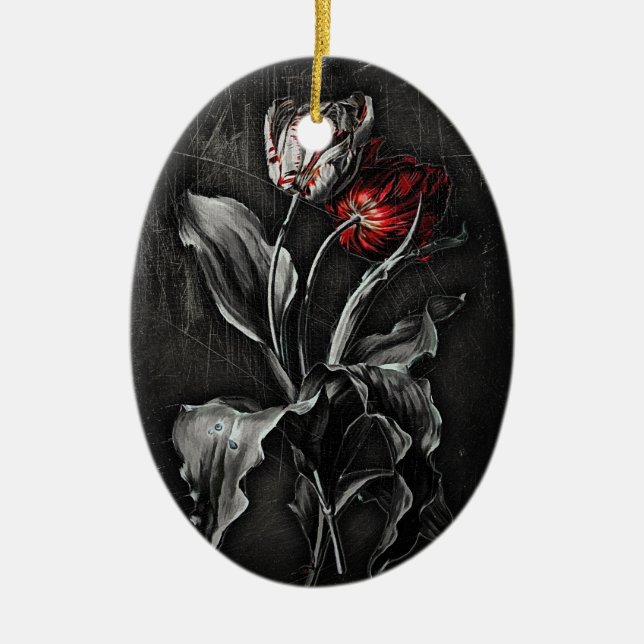 Gotische Tulpen Keramik Ornament (Vorne)