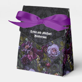 Gotische und moody Lila Blumenhochzeit Geschenkschachtel