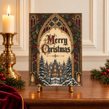 Gotische viktorianische Weihnachtsgrußkarte