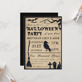 Gotische Vintage Halloween Geburtstagsparty Einladung