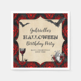 Gotische Vintage Halloween Geburtstagsparty Serviette
