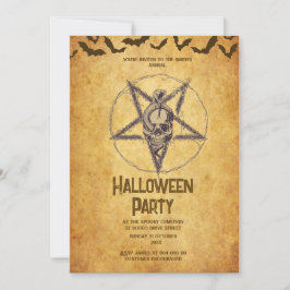 gotische, Vintage, spoky Schädelhalloween Einladung