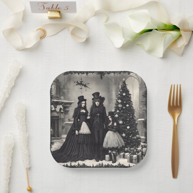 Gotische Weihnachten Pappteller (Hochzeit)
